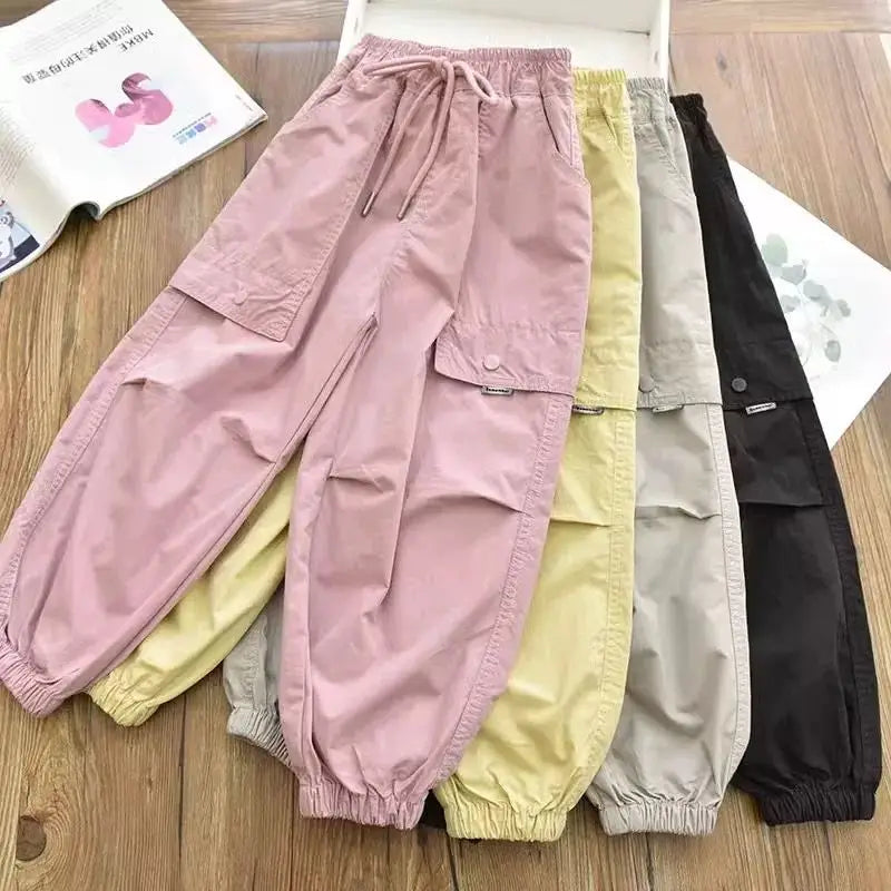 Girls’ Slim-Fit Cargo Joggers