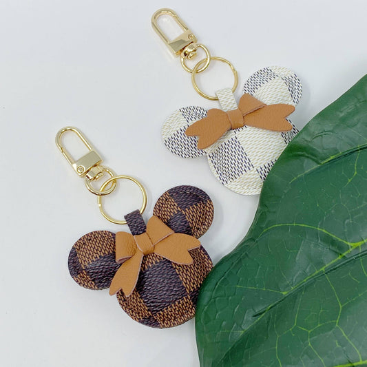 Checkered Mouse Key Chain