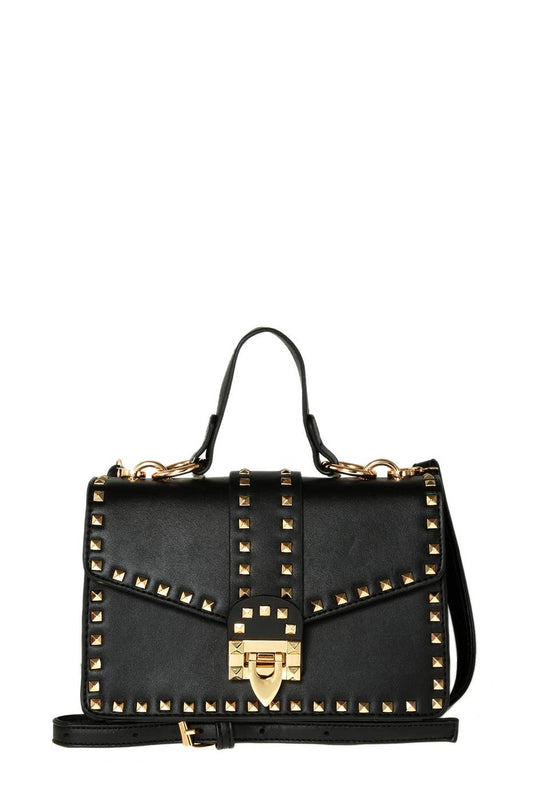 Studded Rectangular Shoulder Bag