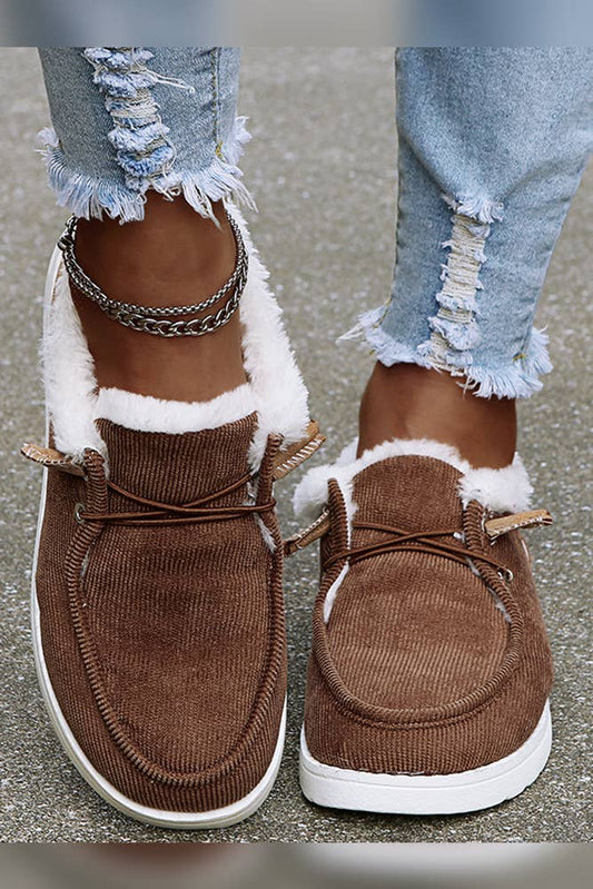 Fluffy Flat Slip On Shoes Booties