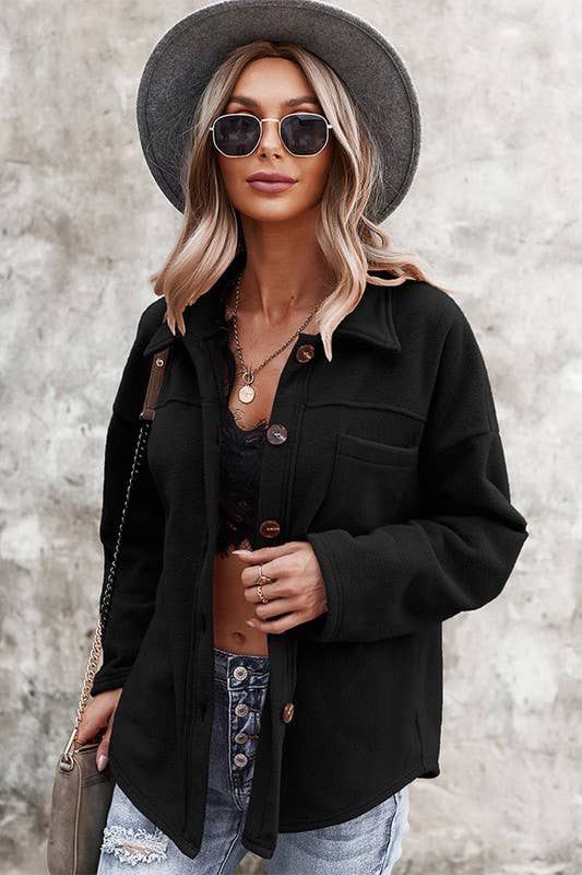 BUTTON UP LONG SLEEVE FRONT DROP COAT-CWTSTL0153