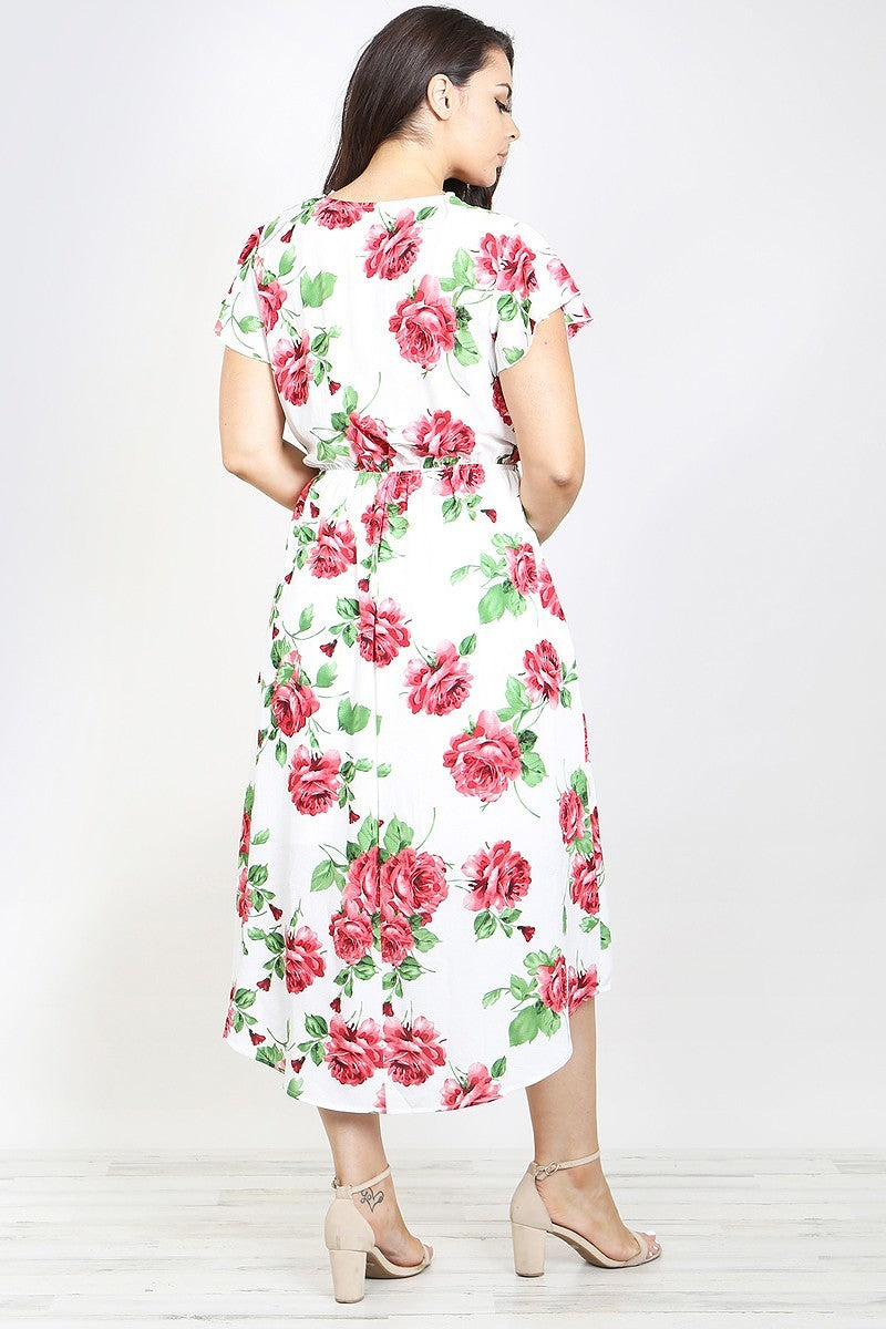 Surplice Floral Plus Dress