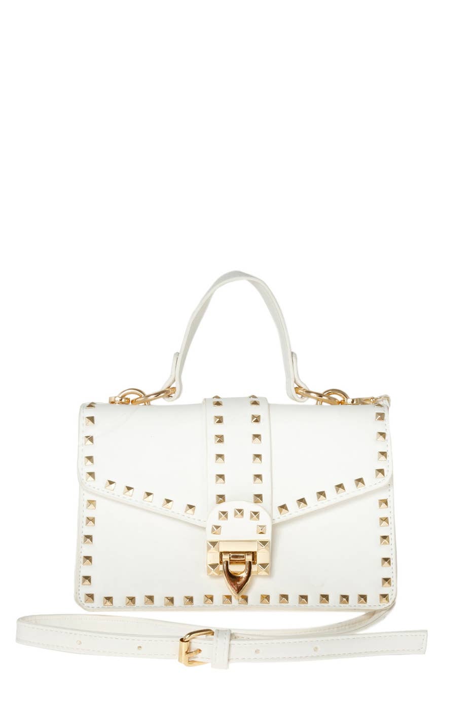 Studded Rectangular Shoulder Bag