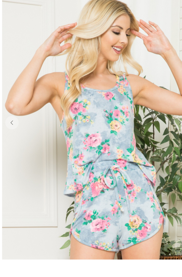 Floral Sleeveless Lounge Set