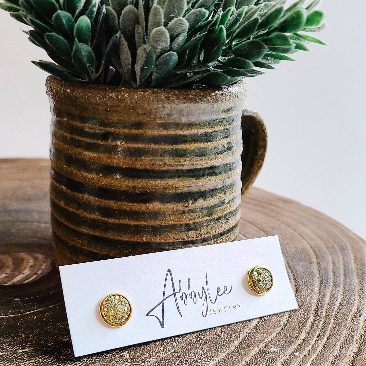 Sparkly Gold Clip-on Earrings