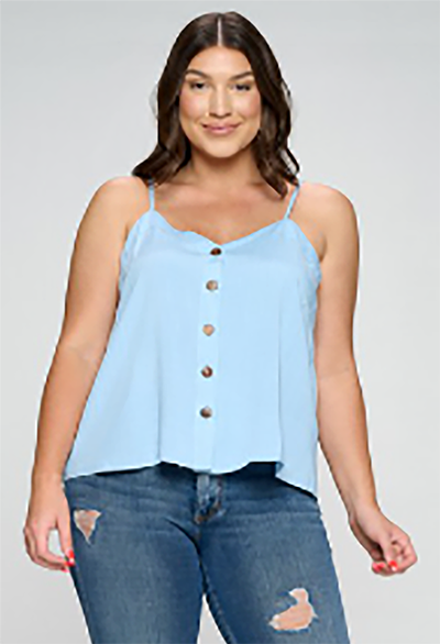 Blue Button Down Top